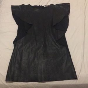 Zara Faux Leather Black Dress